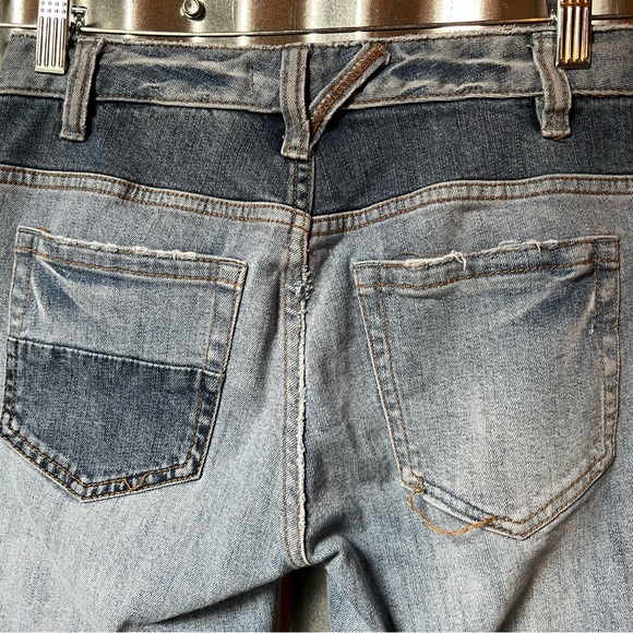 Free People Patchwork Frayed Hem Skinny Jeans - Picture 5 of 8